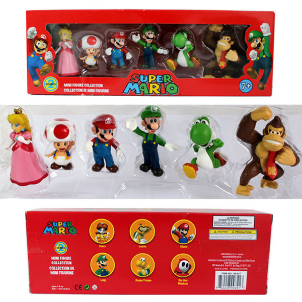 DONKEY KONG Super Mario Bros Bowser Luigi Koopa Yoshi Mario Car Toad Peach Princess Odyssey PVC Action Figure Model Dolls Toys