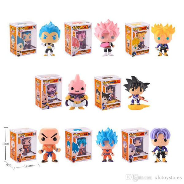 FUNKO POP 10 cm Anime Dragon Ball Z POP Super Saiyan VEGETA Rood Haar Action Figure PVC Collection Model Goku