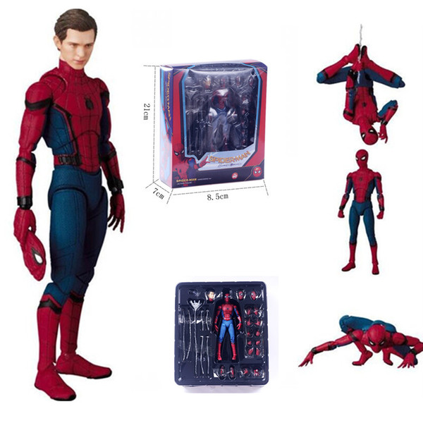 18cm PVC Spiderman Action Figure Toys Hero Spider Man Figurine Model Anime Movie Figure Collection Toys For Boys In Box