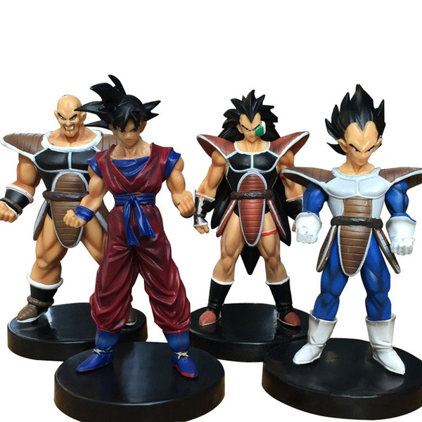 Prettybaby Dragonball 13cm Son Goku Vegeta Raditz Nappa 4 pcs set action figures anime DBZ Kakarotto Collectible PVC plastic toys Pt0239#