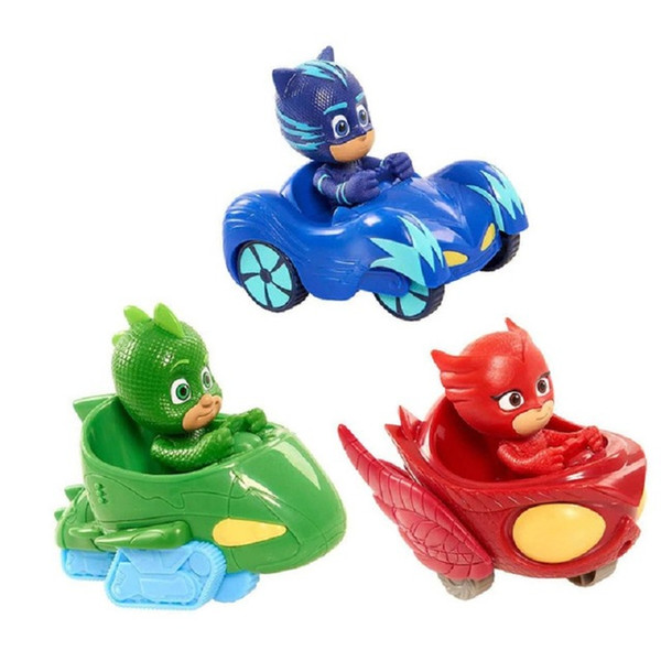 Hot Cartoon PJ Figure Mask With Car Set 4-7cm Characters Catboy Owlette Gekko Pjmasksed Action Figures Model Toys Birthday Gift