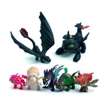 7pcs/set How To Train Your Dragon 3 PVC Model Cartoon Skull Gronckle Night Fury Dragon Action Figures Novelty Items CCA11287 25set