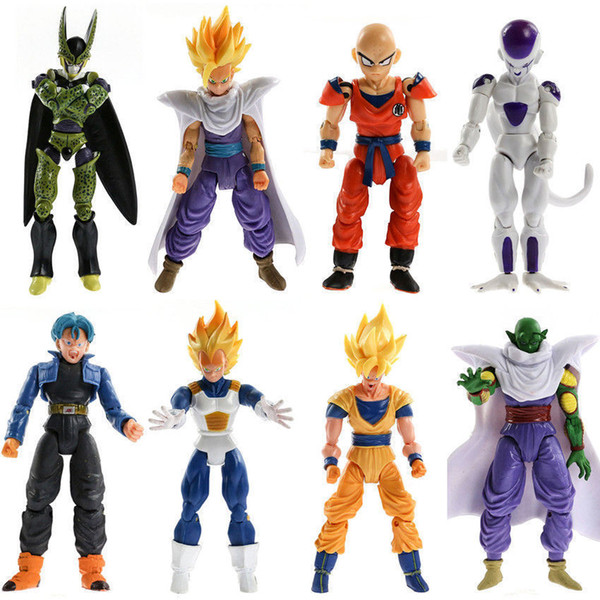 8pcs Dragonball Z Dragon Ball DBZ Joint Movable Action Figures Kids TOY NEW