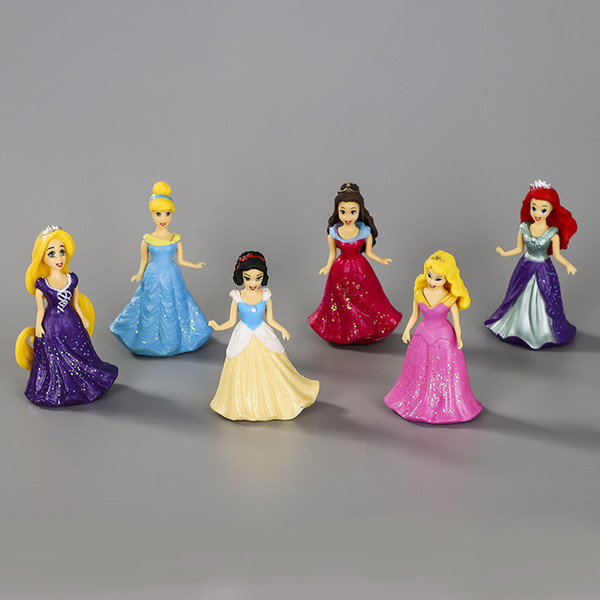 Fairy Princess action figures for kids 6 pcs pvc action figures beautiful cake decorations kids baby decoration supplies