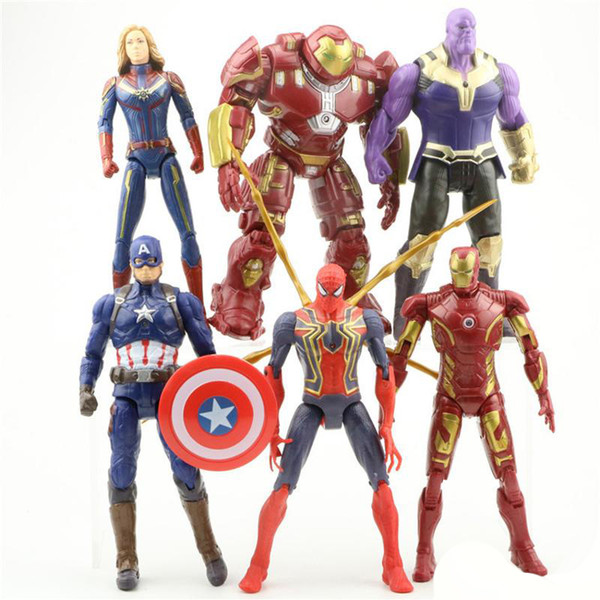 6 Style Avengers 4 Captain Marvel Action Figures Doll toys 2019 New kids Avengers Endgame Captain Marvel Thanos Iron Man spiderman Toy