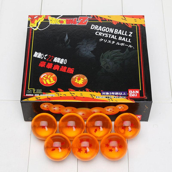 50sets/lot 4CM DragonBall 7 Stars Crystal Ball Set of 7 pcs Dragon Ball Z Balls Complete Set New in Box