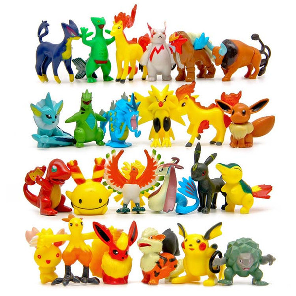 Cartoon Action Figures Multicolor about 6CM/2inch mini children DIY toys Pikachu Model Decoration DHL C1120