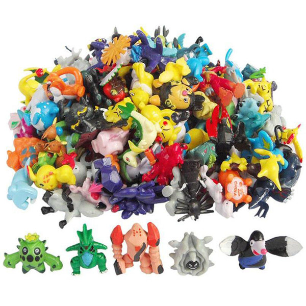 144pcs Styles mixed new fashion Figures toys Monster Pikachu Action Figures Multicolor 2-3CM 24 pcs/bag.