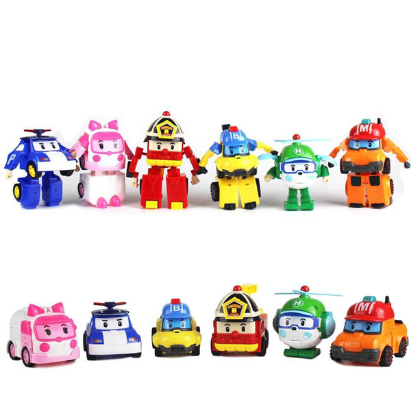 Children Transformation Toys Cartoon Police Car Fire engine Ambulance Helicopter Robots For Kids Action Figures Toys Gifts Free DHL A731