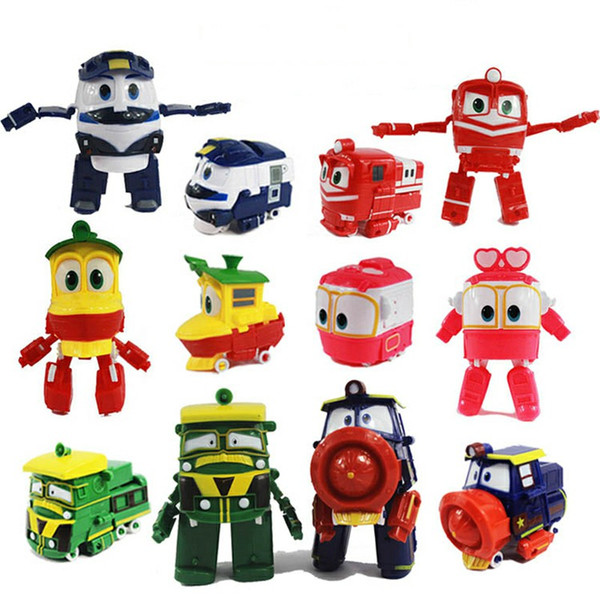 Robot Trains Transformation Kids Anime Kay Train Deformation Train Car Action Figure Kids Toys for Children 13cm with Original Box