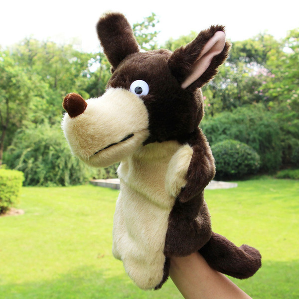 New Kids Lovely Animal Plush Hand Puppets Childhood Soft Toy Wolf Shape Story Pretend Playing Dolls Gift For Children