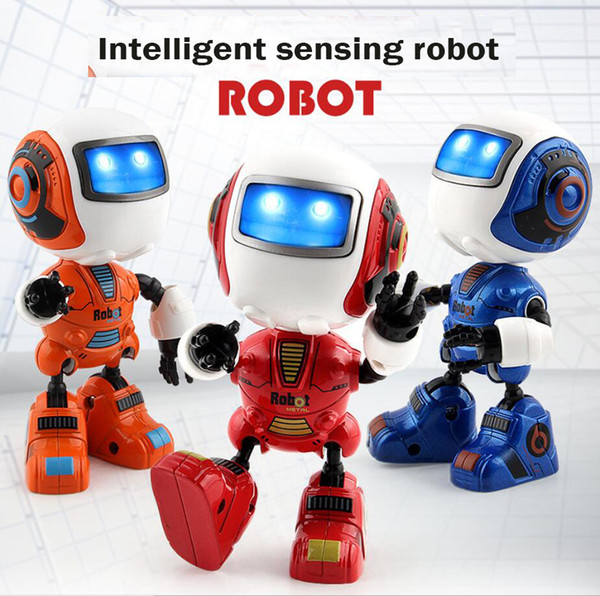 New smart mini alloy robot sensor light music astronaut toy Free DIY movement, sensing sound light conversion