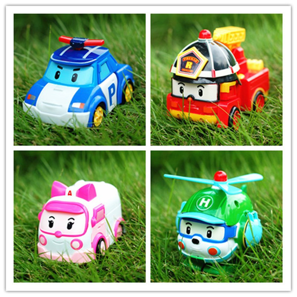 4pcs/Set Toy Korea Robot Car Transformation Toys Toys Without Box Best Gifts For Kids