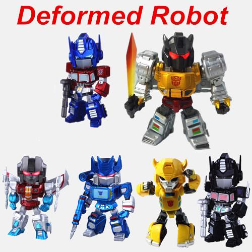 6pcs/set Deformation Robot Machine Glowing Model Children's Educational Toys Gift Movie 4 Anime Figures 