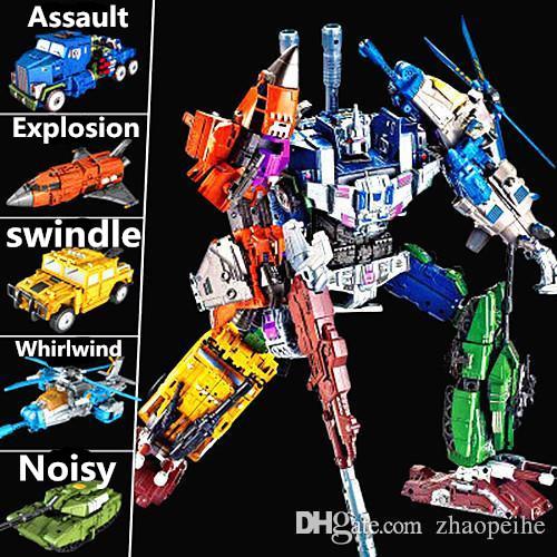 Toys action robot five alloyModel aircraft tank robot