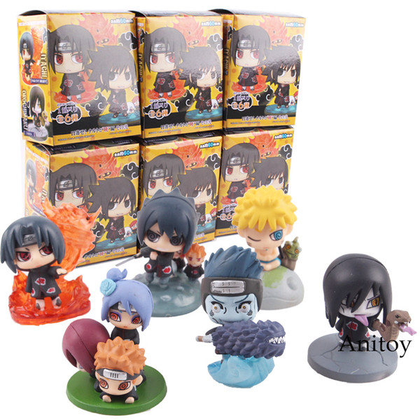 heap Action & Toy Figures Naruto Shippuden Figure Naruto Itachi Sasuke Orochimaru Konan Pain Kisame Yahiko Mini PVC Action Figure Toy...