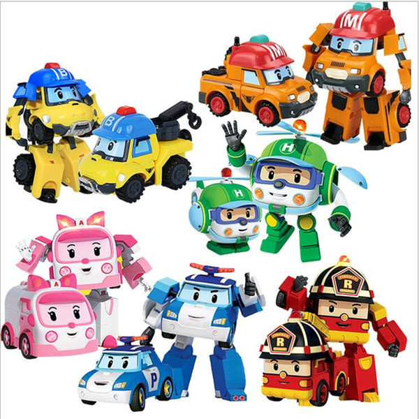 action figure toys 6pcs/Set Robocar Poli Transformation Robot Car Toy Korea Poli Robocar Anime Action Figure Toys For Kids Gift