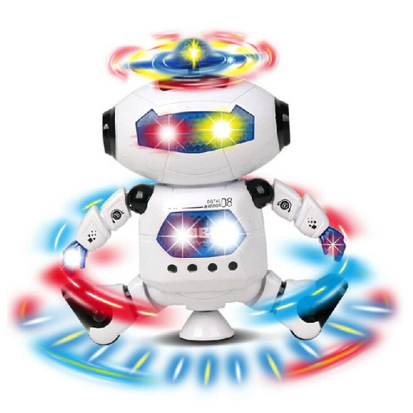 Intelligent Robot Space Dance Electric Robot 360 Degree Rotation Light Music Overhead Fan Infrared Smart Puzzle Toy