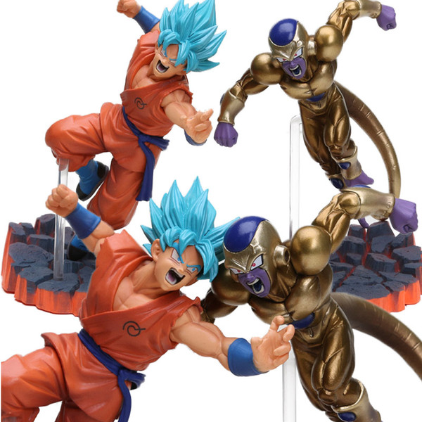 Gold Orange 14cm Super Saiyan Goku Son Freeza Freezer Ultimate Form PVC Action Figure Dragon Ball Z Anime Combat Edition Toys