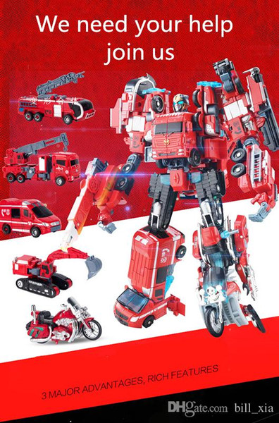 2019 Polular Super Autobots Metal Robot Toys Action Figures Super Transformation Car 5 in 1 Auto Robot Model Boy Toys for Children Kids Gift