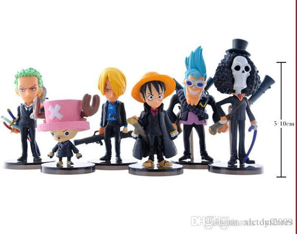 One Piece Black Complete Set 26 Generation 6 One Piece Car Decoration Luffy Sauron Choba Product Height 5-10cm