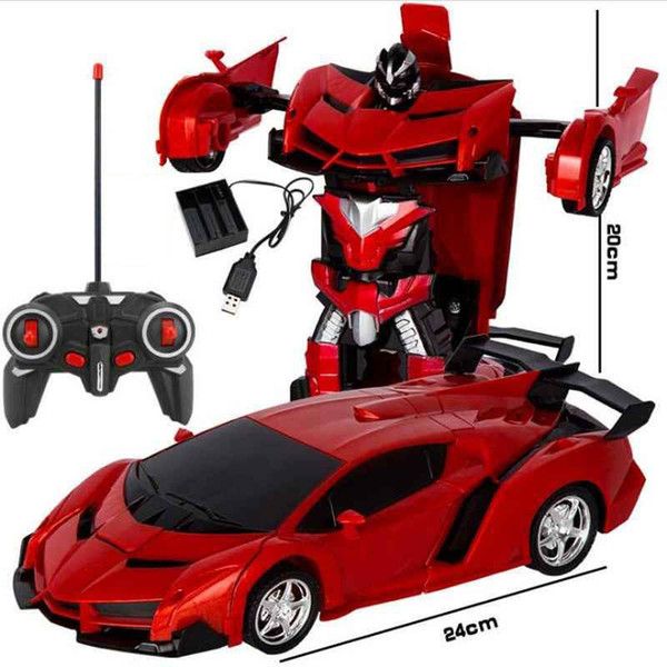 New RC Car Sports Car Models Transformation Robots Remote Control Deformation Car RC Robots Kids Toys Gifts Baby Toy Figures