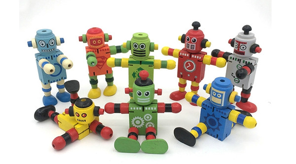 Puppet robot deformation joint activities robot model wooden flexible children's puzzle creative personality personality toy wood peopl