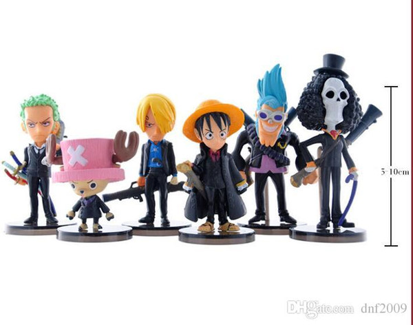 One Piece Black Complete Set 26 Generation 6 One Piece Car Decoration Luffy Sauron Choba Product Height 5-10cm