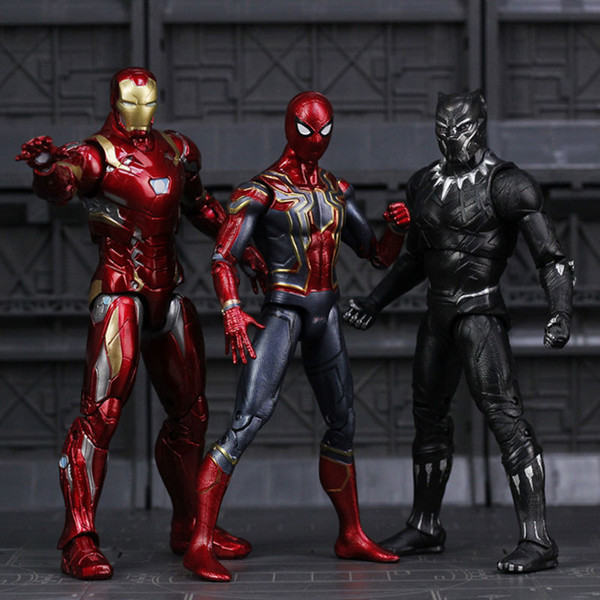 Cheap Action & Toy Figures Avengers Infinity War Iron Spider Figure Spiderman Black Panther Iron Man Action Figure toy