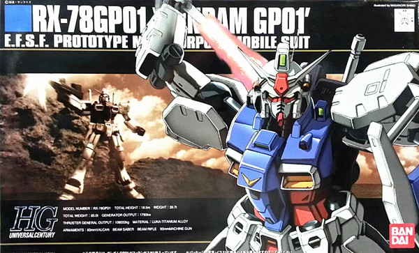 1PCS bandai 1/144 HGUC 013 Gundam RX-78 GP01 Gundam Mobile Suit Assembly Model Kits Anime action figure lbx toys