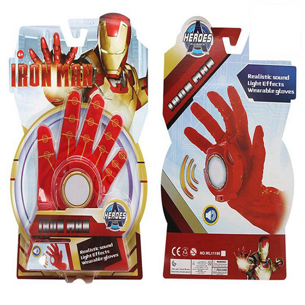 2017 New Avengers Iron Man Glove Action Figure Toys Iron Man Emitter Flash Sound Cosplay Toys For Children Gifts Original box