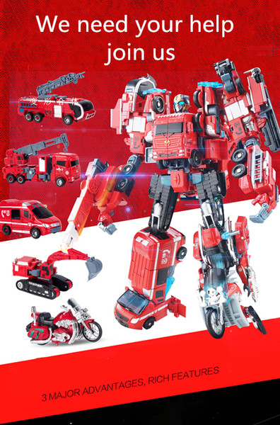 2019 Polular Super Autobots Metal Robot Toys Action Figures Super Transformation Car 5 in 1 Auto Robot Model Boy Toys for Children Kids Gift