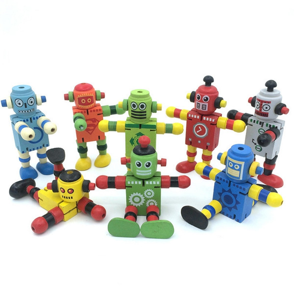 Puppet robot deformation joint activities robot model wooden flexible children's puzzle creative personality personality toy wood people Dec