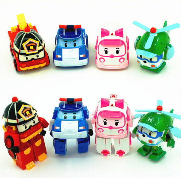 Deformation Car Poli Robocar Bubble Toys Poli Ambe Roy Helly Robot Toys Kids Educational Gifts