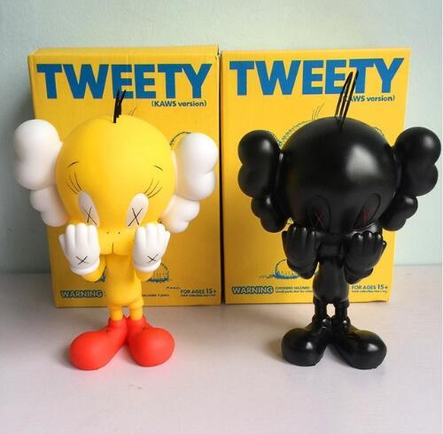 2019 Original Fake Kaws Tweety fashion Oriole PVC Action Figure Collectible Model Toy Desktop decoration free shipping by beauty8686