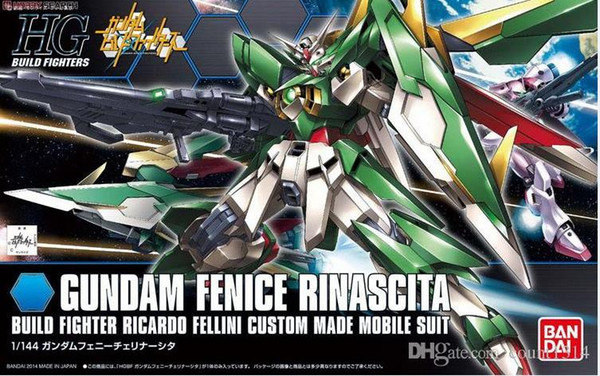 Wholesale 1pcs Bandai HG Build Fighters HGBF 017 1/144 Gundam Fenice Rinasci Mobile Suit Assembly Model Kits Anime action figure Gunpla