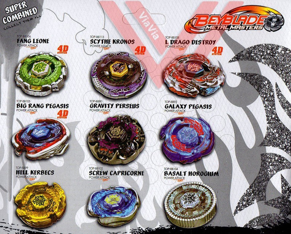 Beyblade Metal Fusion 4D System LOOSE Battle Top Lot Set Masters Kids Game Toys Children Christmas Gift with Retail Packaging