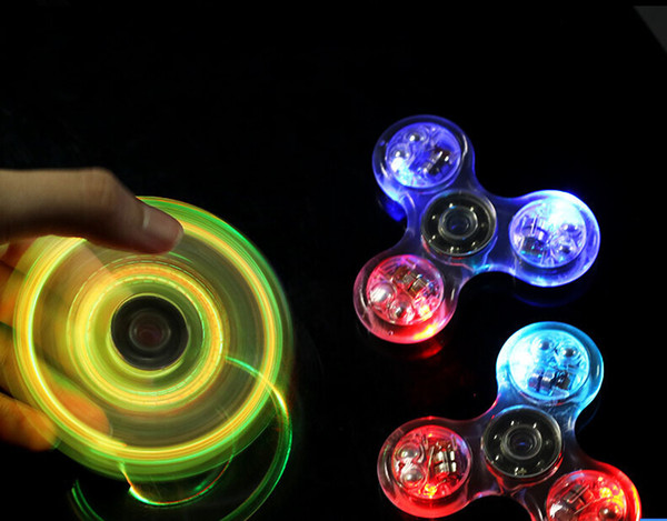 LED Crystal Fidget Spinner Quality EDC Hand Spinner For Autism and ADHD Rotation Anti Stress Toys Kid Gift