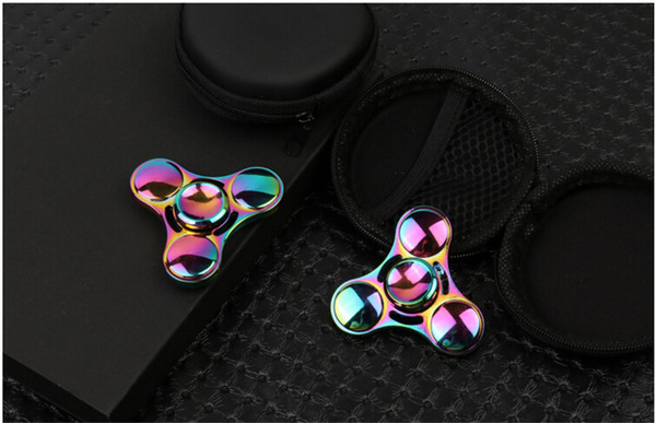 Zinc Alloy Fidget Spinner Metal EDC Tri Hand Spinner Finger toy colorful UFO