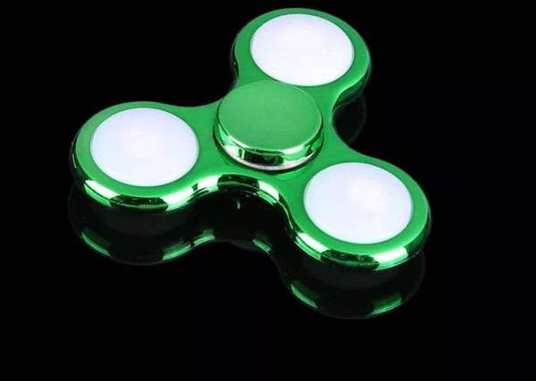 brand new LED Electroplate Hand Spinner Colorful Plating Plastic Fingertip Gyro Desk Toy Decompression