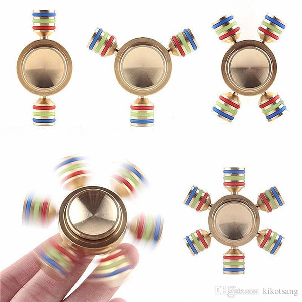 COOLESTSTARTR ainbow Fidget Spinner Hand Spinner Brass Metal For Autism Adult Anti Relieve Stress Perfect Stress Reducer And Killing Time