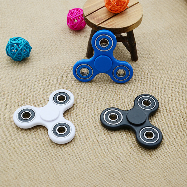 White/Black/Blue Tri-Spinner Fidget Toy Puzzle Plastic EDC Hand Spinner Fidget For Autism and ADHD Rotation Time Long Anti Stress Toys