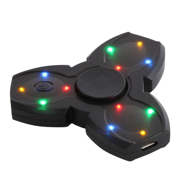 LED Bluetooth Speaker Musical Hand Fidget Spinner USB Charging Fingertip Gyro Spinner Anti Stress Relief Kids Adults Toys Gifts