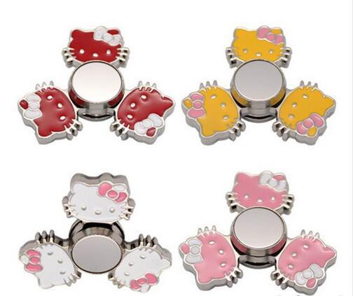 20pcs High quality Metal 67g Cartoon hello kitty hand Fidget spinner 6cm ABS kids gift no led spinner captain america kitty toy