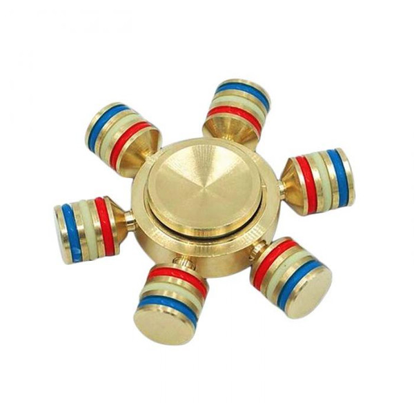 Removable Gyroscope Fingertips Spiral 6 Horn Luminous Metal Hand Spinner Gyro Finger Gyroscopes For Relieve Anxiety