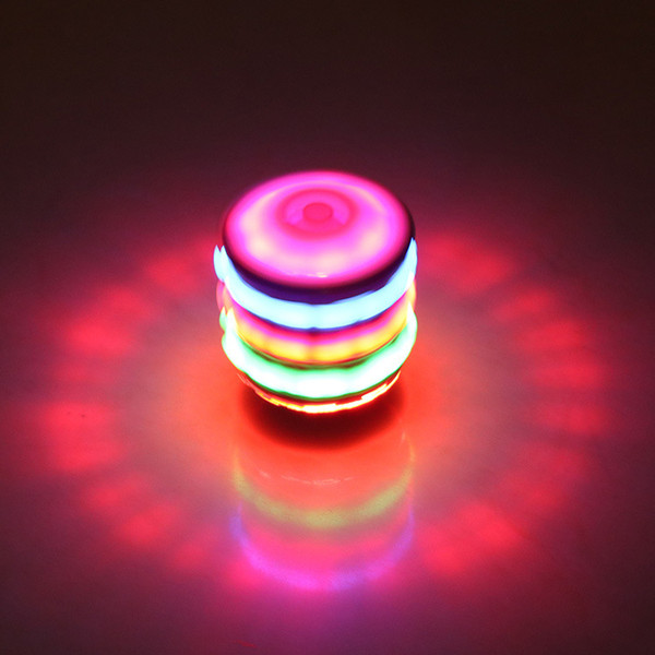 New product glow laser ring imitation wood colorful music flash light gyro electronic children's toy gift