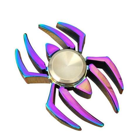 Rainbow Color Spider EDC Fidget Spinner Metal Finger Toy Hand Spinner for ADHD Relieve Anxiety Desk Toys Kids Gift