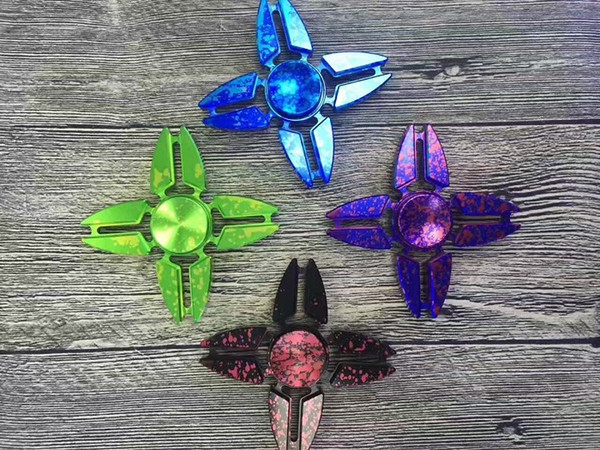 Starry Sky Hand Spinner Four Corners Crabs Fingertips Spiral Fingers Gyro Torqbar Fidget Spinner 4 Colors