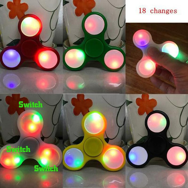 Newest LED Fidget Spinner Hand Fingertip Spinner Gyro Style EDC Decompression Stress Anxiety Toy DHL Shipping LEDF01