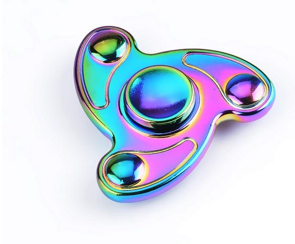 3pcs/lot 5.9 cm EDC Main Spiner Toy Fidget Tri Spinner Metal Finger Gyro For Autism ADHD Stress Relief Toy Handspinner Colorful Gift